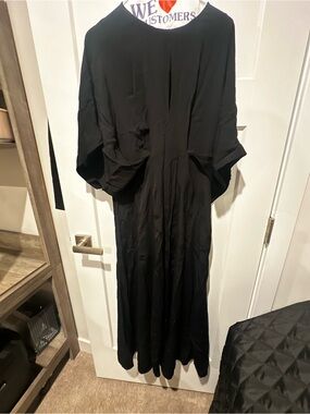 COS Black Maxi Dress with Draped Sleeves